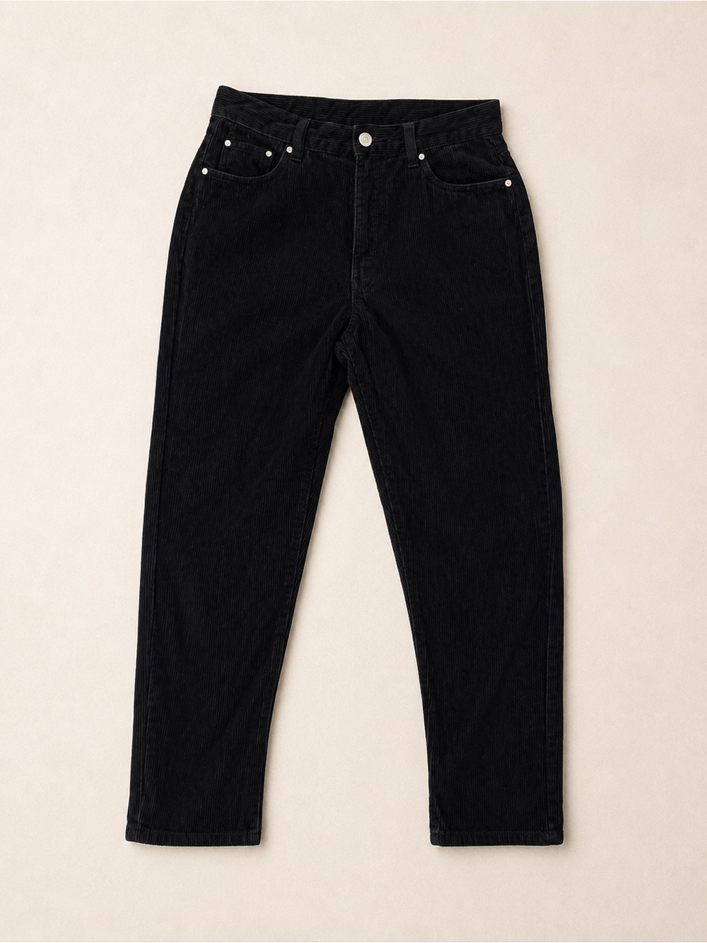 Refuge Black Corduroy Pants in “Mom” fit / Mom Style Black Pants in Corduroy
